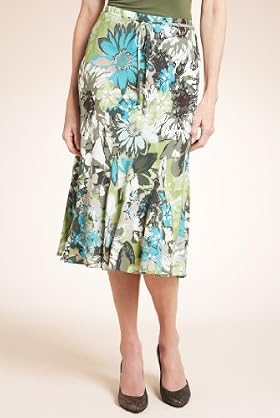 Classic Collection Floral Print Godet Skirt