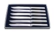 Rada Cutlery Six Utility Steak Knives Gift Set, 6 Pc Boxed Set (Non-Serrated) Made in USA, Aluminum Handles