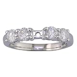 0.80 Ct. White Diamond Semi-Mount Engagement Ring With Accent Diamond in 14K White Gold, Available in Sizes 4, 5, 6, 7, 8, & 9.