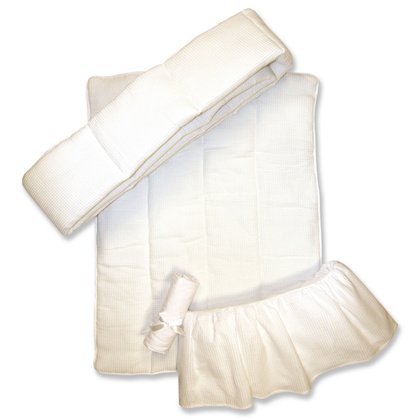 Trend Lab Pique 4 Piece Crib Set in White
