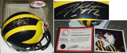 Charles Woodson Signed Michigan Riddell Mini Helmet