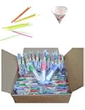 Perfect Stix Snow Cone Cup Kit - 50ct Snow Cone Kit with 50 Cups, 50 Neon Straws and 50 Snow Cone Candy Spoons (Pack of 150)