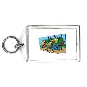 Keychain with man, individuals, outdoor, humans, human, persons, food, body, individual, huntsman, sport, backsack, person, rucksack, foodstuff, people, hunter