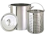 Eastman Outdoors 36-Quart Stainless Steel Pot with Lid and Basket
