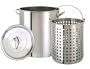 Eastman Outdoors 36-Quart Stainless Steel Pot with Lid and Basket