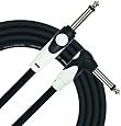 KIRLIN Cable LGI-202-10/BK 10-Feet Straight to Right Angle 1/4-Inch Plug LightGear Instrument Cable with Black PVC Jacket