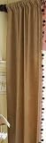 Just Buggy Tan Velvet Drapery Panels with Pom Poms - 2 panels