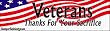 Veterans-thanks for your sacrifice - patriotic bumper stickers (Medium 10x2.8 in.)