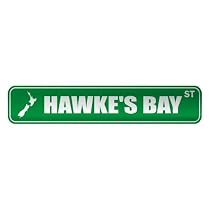 " HAWKE'S BAY ST " STREET SIGN CITY NEW ZEALAND