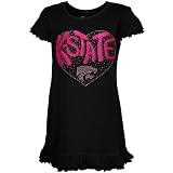 NCAA Kansas State Wildcats Preschool Girls Black Glitter Heart Logo Dress (5/6)