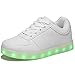 HUSKSWARE Multi-Color LED Light Up Shoes with USB Charging for Little Kid/Big Kid, 2 M US Little Kid, White