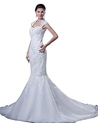Sweetheart Floor Length Natural   Waistline Organza Mermaid Applique Keyhole Lace  Dress