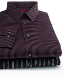 Alfani RED Fitted Burgundy Stripe Fashion Dress Shirts