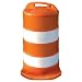 Kimberly Clark Jackson Safety 22952 TrailBOSS LDPE Channelizer Drum with 1600 Top Only, 4 Engineer Grade 4" Stripe, Owow
