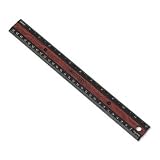 Acme United - Inlaid Wood-Look Center Plastic Ruler with Hang Hole, 12