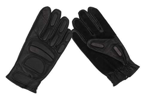 Leder Einsatzhandschuhe schwarz mit Verstärkung S-XXL