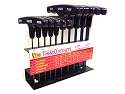 Bondhus 15390 9-Inch Length, Hex T-Handles with Stand, 3/32-to-3/8-Inch Sizes, 10 Piece Set
