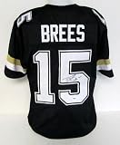 Purdue Boilermakers Drew Brees Autographed Black Jersey PSA - Autographed College Jerseys
