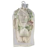 7pk Cream/Green Elephant Baby Clothes Layette Gift Set For Baby Boys and Girls (0-3 months)