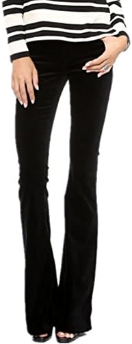 Haolicheng Women's Juniors Bell Bottom High Waist Wide Leg Palazzo Pants Black M