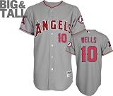 Vernon Wells Jersey: Big & Tall Majestic Road Grey Authentic Los Angeles Angels of Anaheim Jersey