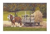 Green Amish Harvest Kunstdruck Pferde Wagen