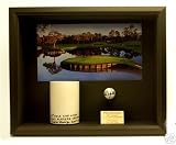 Phil Mickelson autographed golf ball & original 2007 Players Championship 17th Hole cup liner in shadow box