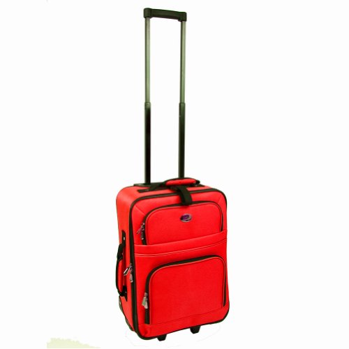 New Red Travel Carry On Suitcase On Wheels With Extendable Handle Luggage Bags Suitcases