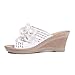 Alexis Leroy Women's Floral Pattern Hollow-out Wedge Backless Slippers Sandals Shoes