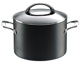 Raymond Blanc by Anolon Professional Hard Anodised Non-stick Covered Stockpot, 24 cm, 7.6 Litre