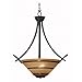 Kenroy Home 90084ORB Wright Three-Light Pendant, Oil-Rubbed Bronze with Painted Amber Globe