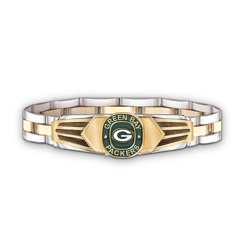 Green Bay Packers Super Bowl XLV Champions Men's Stainless Steel Bracelet by The Bradford Exchange