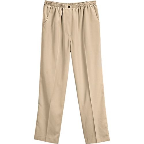 Microfiber Twill Mock Fly Pull-On Pant