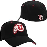 Top of the World Utah Utes Black 1-Fit Stretch Cap
