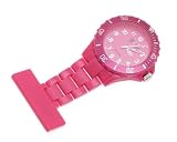 Schwesternuhr Krankenschwesteruhr Pulsuhr Pink/Rosa aus Kunststoff, inkl.Geschenkbox