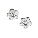 14K White Gold 5.75 MM Cubic Zirconia Children's Daisy Floral Earrings