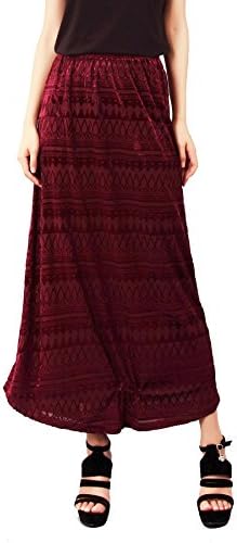 Larandi Women's Spring Dancing Gypsy Medieval Renaissance Vintage Velvet Skirt