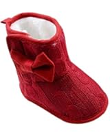 Weixinbuy Toddler Girls Fleece Woollen Fur Knitted Bowknot Snow Boot