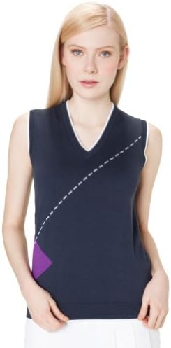 Aquascutum Golf Women's Large Argyle Vest Small Navy