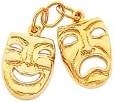 14K Gold Comedy Tragedy Charm
