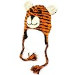 100% Wool Winter Cute Tiger Animal Fleece Lined Trapper Earflaps Ski Cap Hat