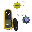 HQRP Compact Digital Anemometer Mini Weather Station Wind Meter & Thermometer plus HQRP UV Chain / UV Radiation Health Tester