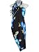 Hawaiian Long Sarong- Black with Blue & Aqua Hibiscus