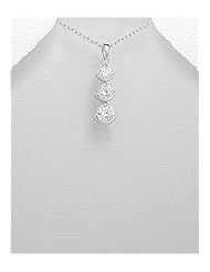 CZ Pendant Necklace In 92.5 Sterling Silver