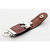 8GB Leather USB 2.0 Flash Disk Drive with Polished Key Ring (Ricco U514)