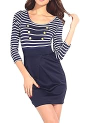 Pleated  Spring General Print Polyester/Spandex Long Sleeves  Dress With a Bow(s)