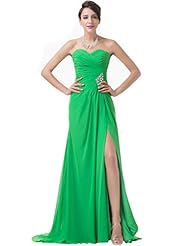 Strapless Chiffon Ruched Lace-Up Cocktail Full Length Sweetheart Evening Dress  with a Brush/Sweep Train 