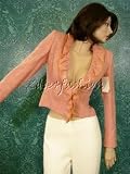 $1495 New BRIONI Orange Pink Linen Ruffle Jacket 4 / 40