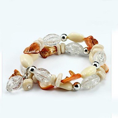 BST Fashion Acrylic Beads Shell Stretch Bracelet