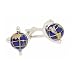 Imaginative novelty silver plated cufflinks with handpainted spinning globes with presentation box. Made in the U.S.A